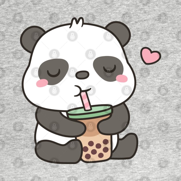 Cute Panda Loves Boba Tea by rustydoodle